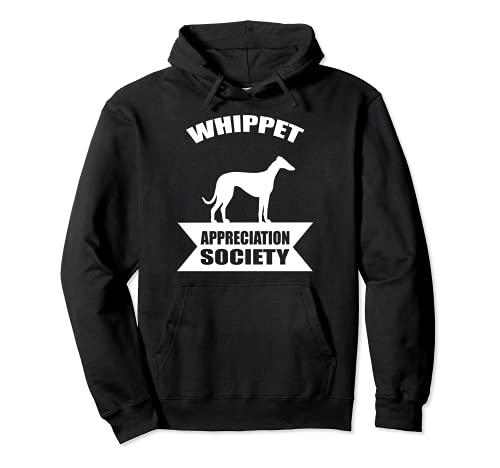 Whippet Dog Pullover Hoodie, Black, S