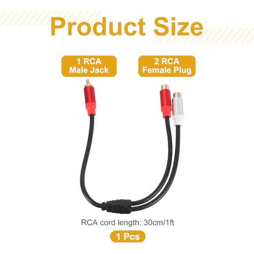 Adaptador divisor en Y de audio con conectores RCA macho a hembra sin pérdida de señal 2