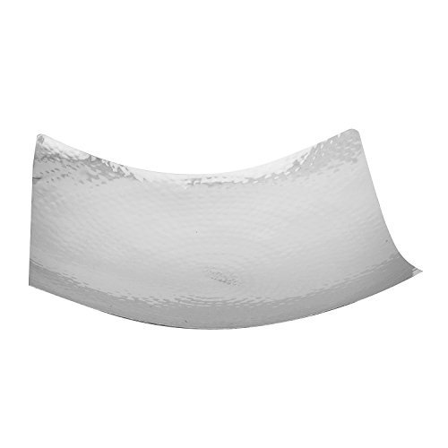 Home n More Stainless Steel Platter Plate l Square Shape l Hammered Finish l 8 inch l for Serving Snacks, Salad & Dry Dishes