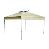 MERMONT タープテント 2.5m×2.5m 耐水圧3000㎜【豪雨対応・4段階高さ調整・UVカット99.99%】頑丈フレーム 組み立て簡単 遮光 日除け 高耐水加工 キャンプ アウトドア イベント 2026年版 サンドベージュ BAATA25SB