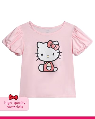 Image of Hello Kitty Girls Skort Set - 2 Piece Graphic Crewneck Top and Short Skort Cute Outfit Set (Sizes: 2T-12)