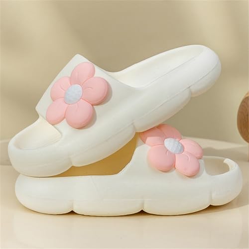 Kids Girls Comfortable Flower Cloud Slides Non Slip Lightweight Shower Sandals Fashion Thick House Bathroom Shoes2
