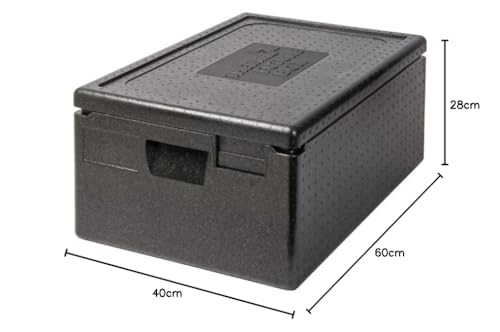 Foto von Thermo Future Box GN 1/1 Premium Thermobox Kühlbox, Transportbox Warmhaltebox und Isolierbox mit Deckel,39 Liter 60 x 40 Thermobox,Thermobox aus EPP (expandiertes Polypropylen)