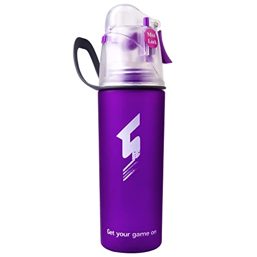 Drinking and Misting Water Bottle - Spray Water Bottle BPA Free, Unique Mist Lock Design, Portable Leak-Proof Spray Cup for Cycling Fitness Camping Hiking Outdoors Sports for Hydration Cooling