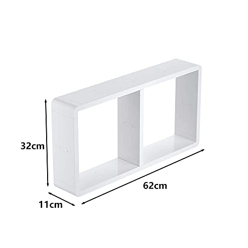 Bathroom Shelves Rectangular Double-Layer Shelf Floating Shelves Wall Mounted Storage Shelves No Drilling For Bathroom Kitchen Living Room Bedroom #TOP2