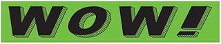 Fluorescent Green “Wow!” Window Stickers for Car Dealerships – Weatherproof Vinyl Auto Window Decals – Bright Advertising Stickers for Cars, Trucks – 14.5" × 2.75" – Pack of 12