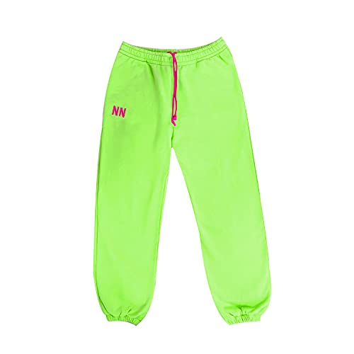 Neva Nude Neon Green Jogger Naughties Oversized Boyfriend Fit Sweatpants for Raves Festivals and Casual Wear 100% Cotton