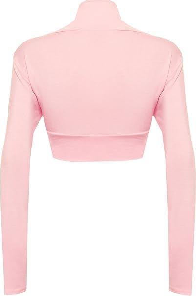 Image of Women's New Long Sleeve Bolero Shrug - Plain Open-Front Bolero Cardigan Top