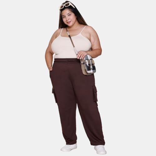 Image of White Moon Plus Size Women's 4 Pocket Cargo Joggers for Gym - Comfortable Track Pants for Women, Cotton Jogger, Ideal Track Pants for Women, Cargo Joggers for Everyday Wear (Pack of 2)