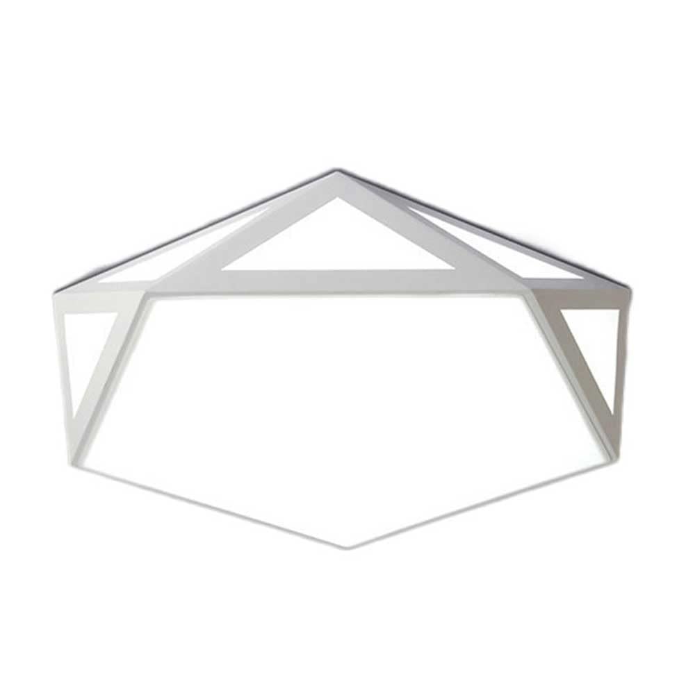 Plafonnier LED design moderne noir en métal blanc, épaisseur 9,9 cm