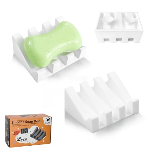 Self Draining Soap Dish,Silicone Suction Cup Soap Holder, Bathroom Soap