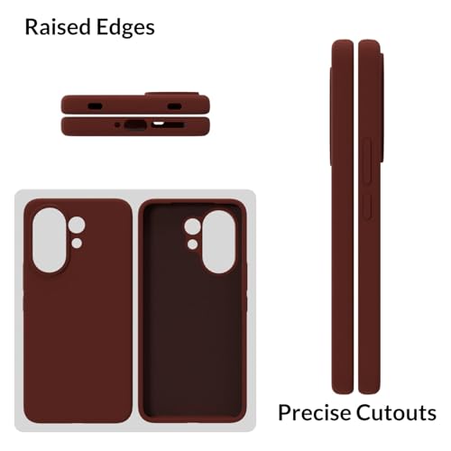 Image of SPRIG Compatible with Vivo V60 Premium SilkTone Liquid Silicone Back Cover Drop Tested Shock Proof Mobile Case for Men, Women, Boys and Girls with Camera Protection (Dark Brown)