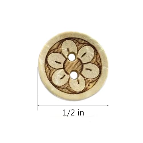 Boutons coquillage noix de coco fleur 13mm pour travaux manuels et bijoux fait main x20 - 3