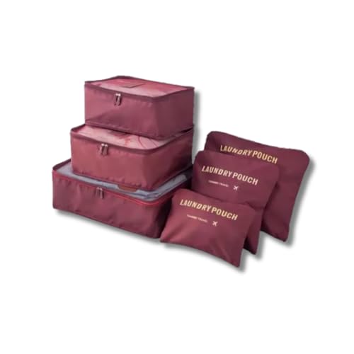 Kit Organizador de Mala para Viagem 6 Peças Impermeável – Necessaire Compacta para Roupas, Sapatos e Acessórios