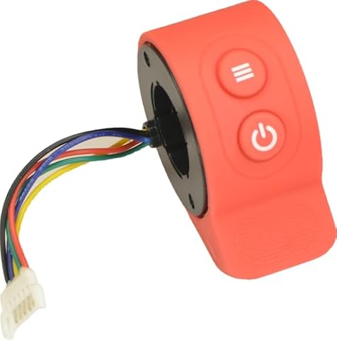RiuScooter 5-pinowa przepustnica, 2 przyciski, kompatybilny z skuterami elektrycznymi Cecotec, kolor czerwony, standardowy rozmiar