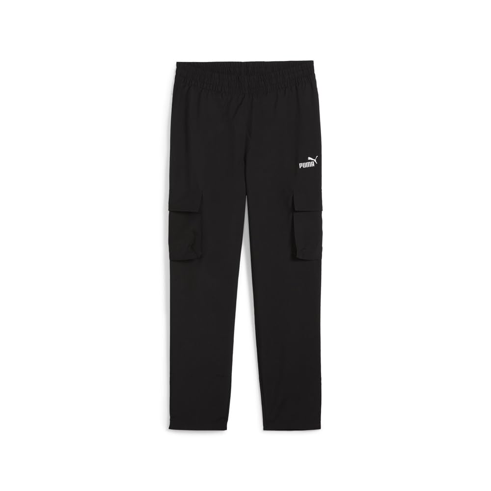 PUMA Womens Essentials Small No 1 Logo Woven Cargo Pants Casual - Black
