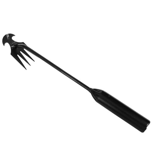 Gadpiparty Désherbeur Manuel en Acier Inoxydable pour Jardinage, Outil D’arrachage de Racines à Dents Noires, Désherbeur Portable Ergonomique pour Entretien Pelouse et Jardinage Extérieur