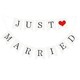 Material: el color es fantástico, hecho de cartón duradero. Cada letra y forma está especialmente diseñada para su banner. ¡Traiga mucha diversión a su fiesta de bodas! No se rompe fácilmente y es ecológico.