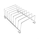 Porta toast in acciaio inossidabile con 8 scomparti, espositore per pane per fette di raffreddamento, accessori per friggitrice ad aria, organizer da cucina per piatti e taglieri, argento, 14,8 cm