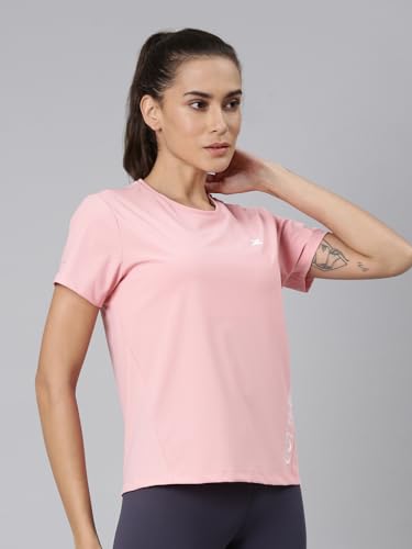 Image of XTEP Comprehensive Training Series, Superior Comfort, Graphic Pattern, Crew Neck, Short Sleeve, Slim Fit, Polyamide & Elastane, Training T-Shirt for Women