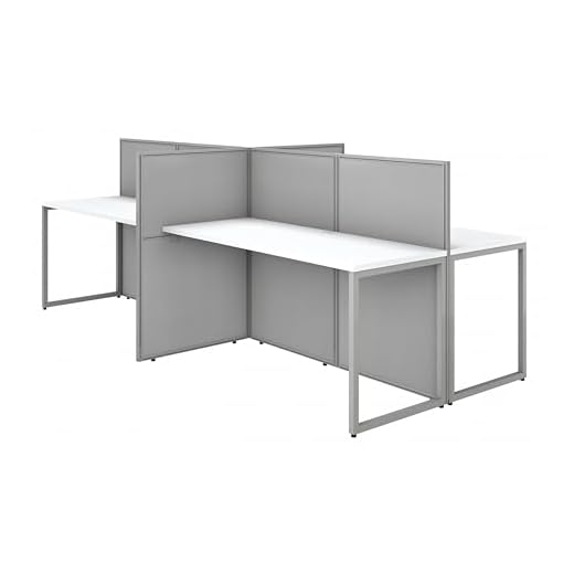 Bush Business Furniture Easy Office 4 Person Cubicle Desk Workstation, 60W x 45H, Pure White