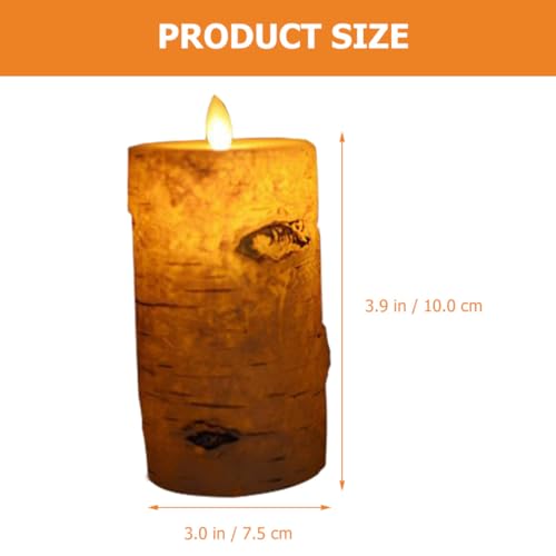 Vela LED de cera con efecto abedul y luz nocturna decorativa 2