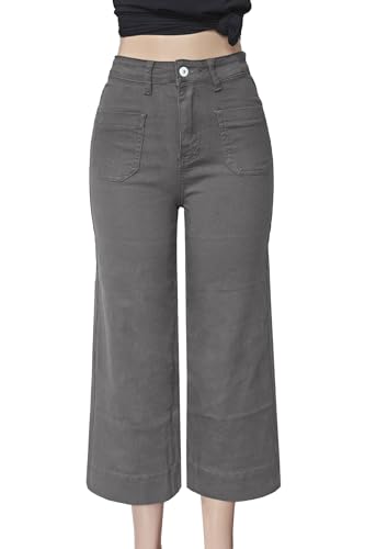 Atditama Wide Leg Jeans for Women Stretch High Waisted Straight Leg Denim Pants Boyfriend Mom Jeans