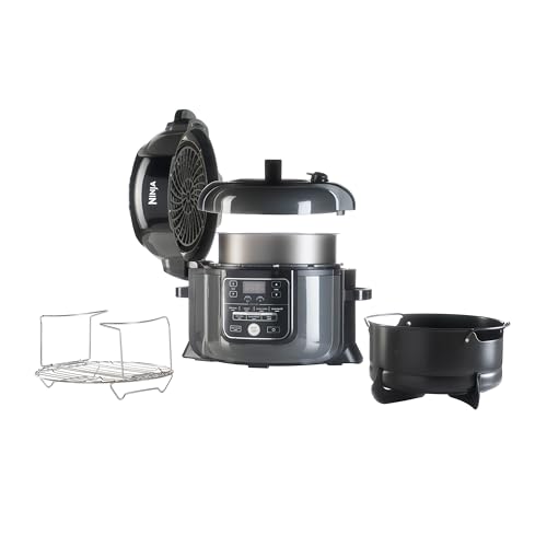 Ninja Foodi Multicooker, 7 in 1, 6L, 9 Funzioni di Cottura, Pentola a Pressione, Friggitrice ad Aria, Cottura Lenta, Griglia e Altro, Acciaio Satinato/Nero, OP300EU - immagine 3