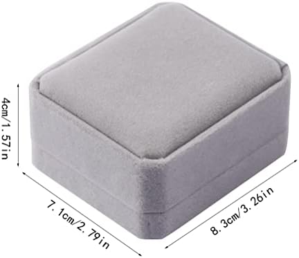 kuou Velvet Pendant Box, Classic Earring Case Jewelry Necklace Gift Box for Anniversaries or Weddings, Grey
