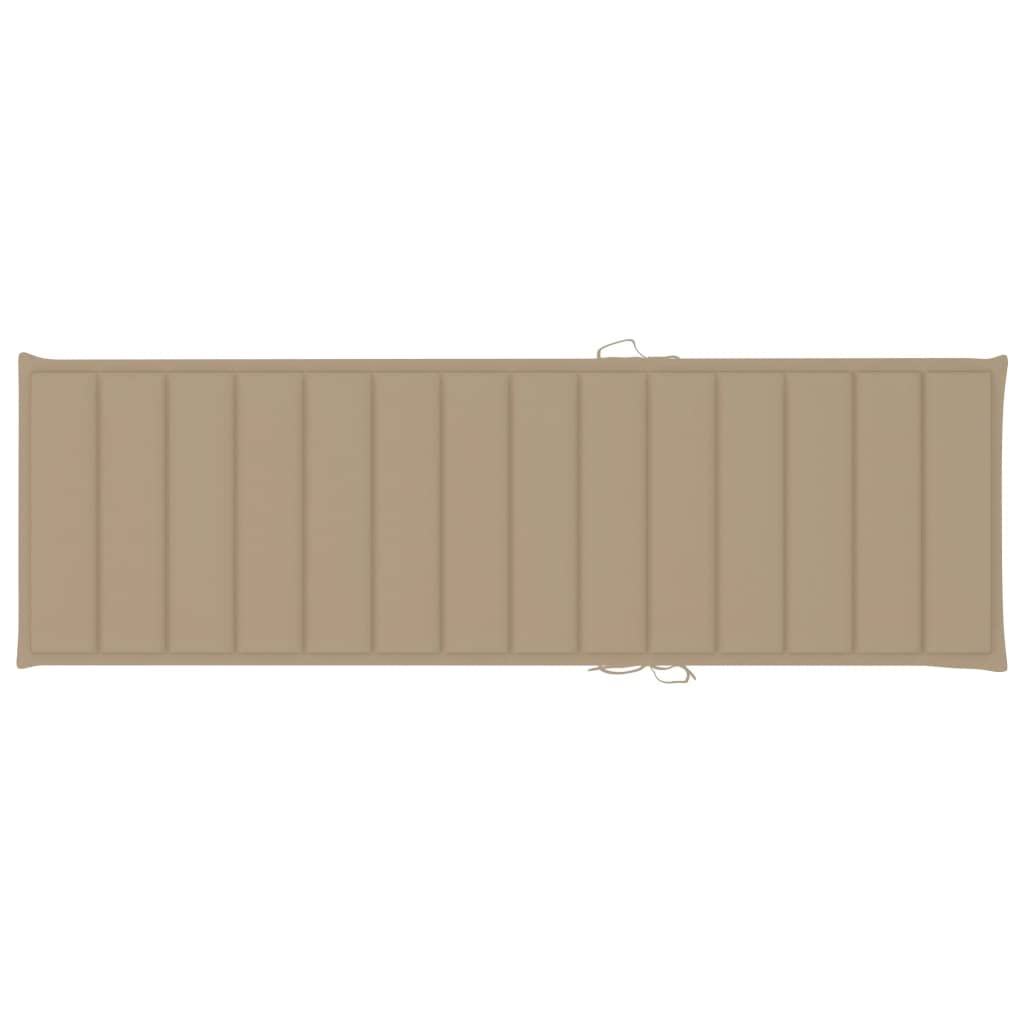 FIRBNUS Cojín para Tumbona Tela Beige 200x60x3 cm Cojin Tumbona Exterior Colchonetas para Tumbonas Colchoneta Tumbonas Jardin Exterior Diseño Universal Cojín Se Adapta A Cualquier Tumbona