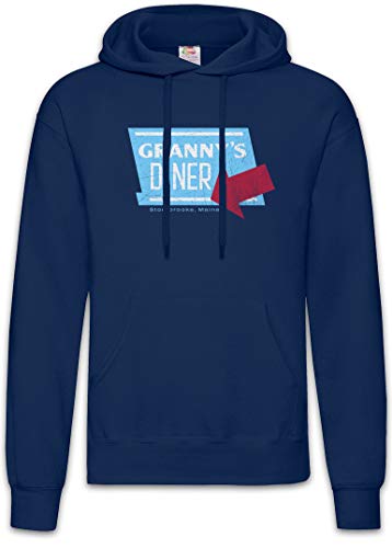 Granny's Diner Hoodie Urban Backwoods - Sweat à capuche vintage en coton noir pour homme