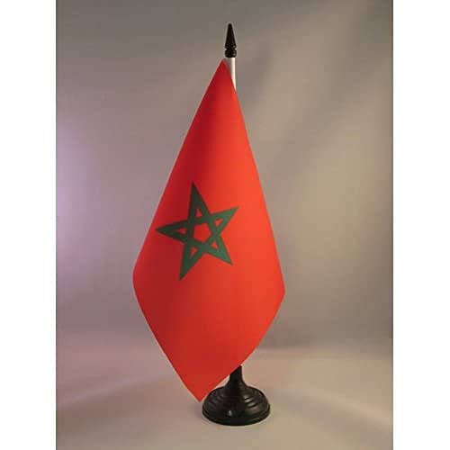 AZ FLAG - Tischflagge Marokko - 21x14 cm - Marokkanische Tischfahne 14 x 21 Cm - Flaggen