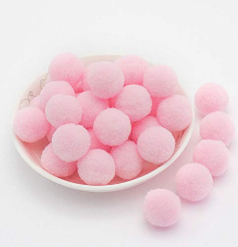 Pompons de 3.8 cm mercerie créative couture scrapbooking rose layette YYCRAFT