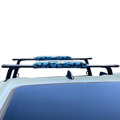 Image of COR Surf Aero Car Roof Rack Pads for Surfboard, Kayak, SUP, Snowboard, Surfboard, Paddleboard and Canoe for Large and Flat Style Aero Bars