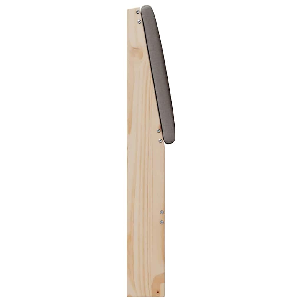 Tête de lit capitonnée taupe 90 cm bois massif pin