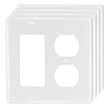 2-Gang 1-Duplex 1-Decora/GFCI Device Combination Wallplates Cover Standard Size Thermoset Device...