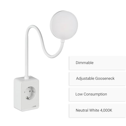 Lámparas LED de pared regulables conector USB C y foco ajustable 5
