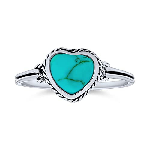 Bague cœur en turquoise bleue en argent 925 le cadeau de mariage idéal pour elle
