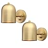 Pathson Set of 2 Modern Wall Sconce Dimmer Switch Brass Finish Wall Light Lamp Adjustable Light Angle Wall Vanity Lighting E26 Bulb Base Reading Lighting Decor for Bedroom Hallway Living Room