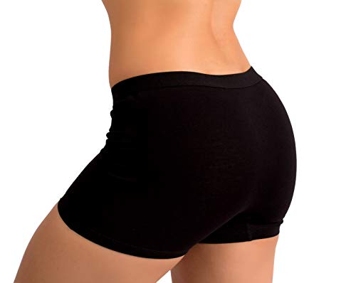 Evari Women's Boyshort Panties Comfortable Cotton Underwear Pack Of 2 (Black, X-Large) #TOP3