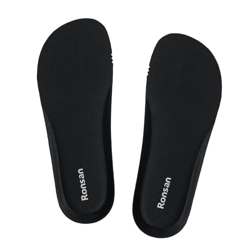 Image of Ronson Shoe Insoles of Clog Garden Shoes, Extra Wide Barefoot Shoe Inserts Pads for Nurse Shoes, Garden Work Sandals, Thin Replacement Insoles for Women 10 / Men Size 8, Black