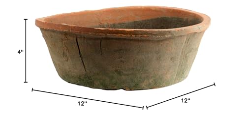 HomArt Rustic Terra Cotta Bulb Pot, Large, Antique Red, 1-Count