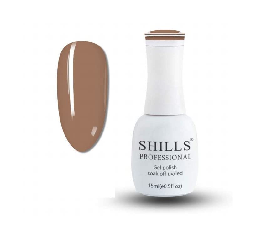 Image of SHILLS PROFESSIONAL Soak Off Uv Led Gel Polish Brown 15 Ml