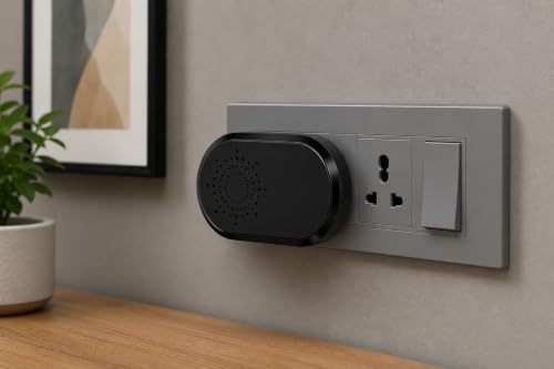 Image of OXSAM Wireless Doorbell - Long Range Over 100 Ft, 32 Rings Bell, Battery Powered Door Bell Chime with LED Flash Wireless Calling Bell for Home, Office, Shop (Black (plug))