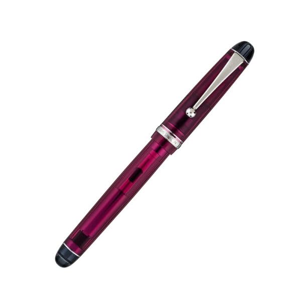 Image of Pilot CUSTOM 74 TINTED WINE RED CT FOUNTAIN PEN - 14KT GOLD RHODIUM-PLATED FINE NIB
