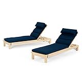 RST Brands Set of 2 Outdoor Chaise Lounges - Navy Blue