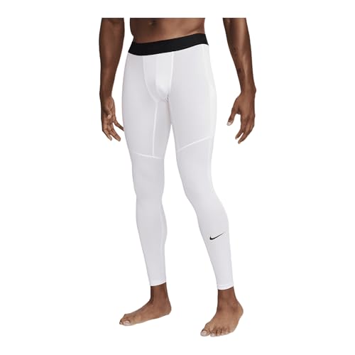 Nike Men's Pro Dri-FIT Fitness Tights White/Black Large