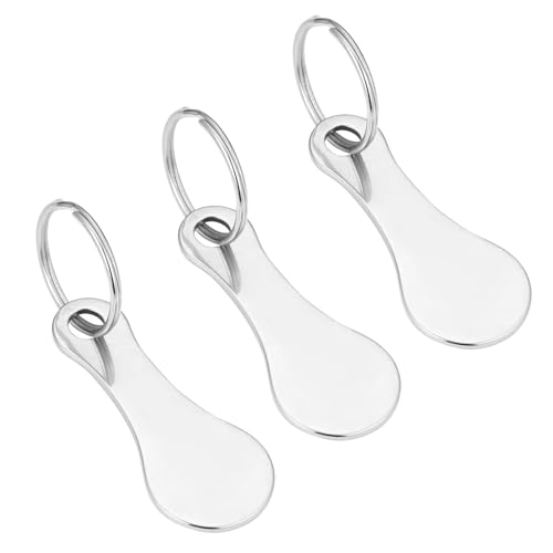 Ryaupy 3 Pièces Caddie Jeton Caddie Universel Puce pour Caddie Jeton pour Caddie endétachables Acier Inoxydable Clé en Forme Jeton pour Les Caddies (Argent)