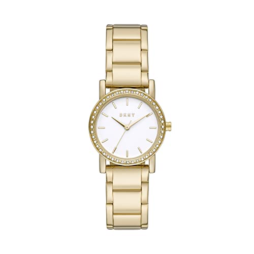 DKNY Women's Soho Quartz Stainless Steel Dress Watch, Color: Gold (Model: NY9204)