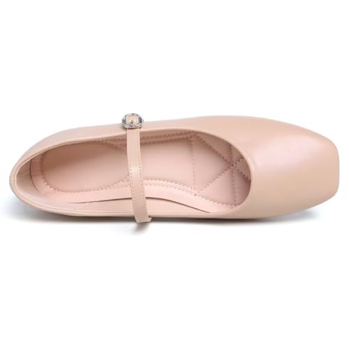 Image of LUXINYU Women's Slip on Flats,Classy Round Toe Solid Classic Mary Jane Ballet Dance Shoes Soft Comfortable PU Flat Shoes